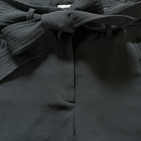 WILFRED / ARITZIA BLACK TIE FRONT HIGH WAISTED BELTED TROUSER PANT SIZE 0 - Picture 8 of 13